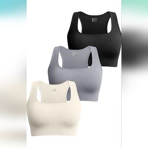 OQQ  Ladies Workout Exercise Sports Bras Blue White Small  Green Gray NWT